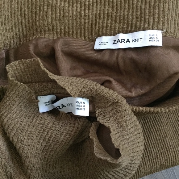 Zara Knit Set Top and Skirt in Matt Gold - Picture 11 of 16